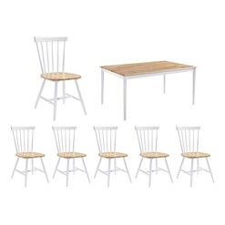 Picture of Scandi Wooden 7-Piece Dining Set White E-living