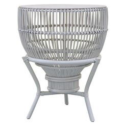 Picture of Sebastian Side Table Rattan White Searles Homewares