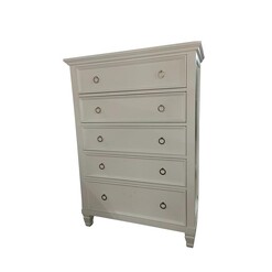 Picture of Seina Hampton Classic Solid Wooden Chest Of Drawers Tallboy Storage Cabinet - White