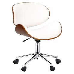 Picture of Selby Office Chair, White Faux Leather Resort Living