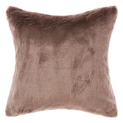 Picture of Selma Faux Fur Cushion in Brown by Linen House