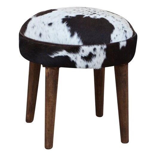 Picture of Semsa Cowhide Stool in Black by Phil Bee Interiors Picture of Semsa Cowhide Stool in Black by Phil Bee Interiors