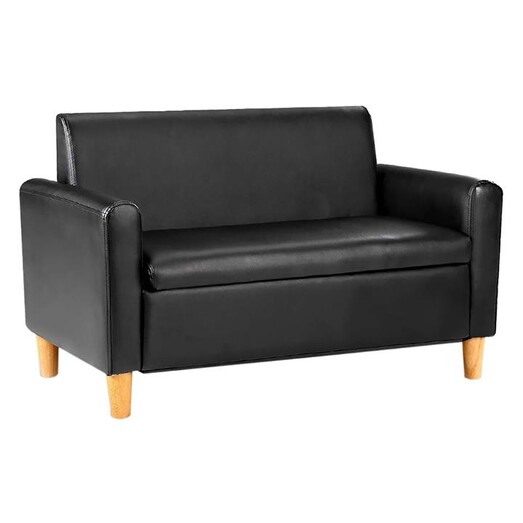 Picture of Senn Kids' PU Leather Sofa, Black Faux Leather Big Fun Club