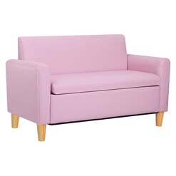 Picture of Senn Kids' PU Leather Sofa, Pink Faux Leather Big Fun Club
