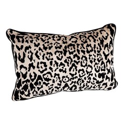 Picture of Serene Leopard Velvet Breakfast Cushion in Black by CAFE Lighting & Living