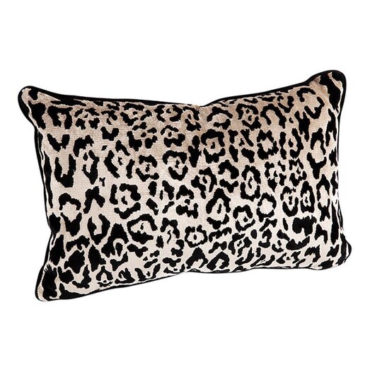 Picture of Serene Leopard Velvet Breakfast Cushion in Black by CAFE Lighting & Living Picture of Serene Leopard Velvet Breakfast Cushion in Black by CAFE Lighting & Living