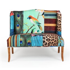 Picture of Serenity Bird Fabric Vevet 2-Seater Sofa LoveSeat