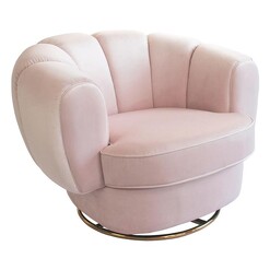 Picture of Serin Velvet Swivel Chair in Beige by D&D Design