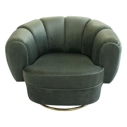 Picture of Serin Velvet Swivel Chair in Sage by D&D Design Picture of Serin Velvet Swivel Chair in Sage by D&D Design