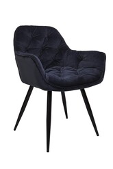 Picture of Set of 2 Alice Velvet Fabric Dining Arm Chair - Ink