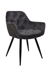 Picture of Set of 2 Alice Velvet Fabric Dining ArmChair - Grey