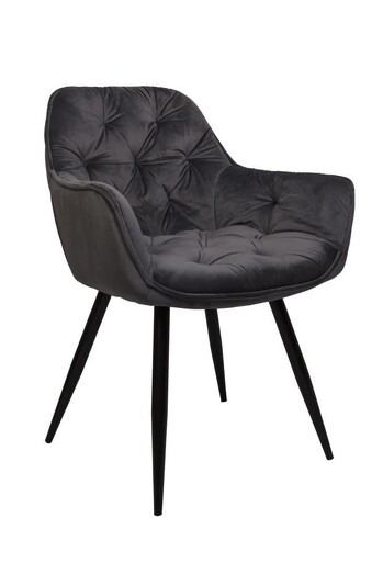 Picture of Set of 2 Alice Velvet Fabric Dining ArmChair - Grey Picture of Set of 2 Alice Velvet Fabric Dining ArmChair - Grey