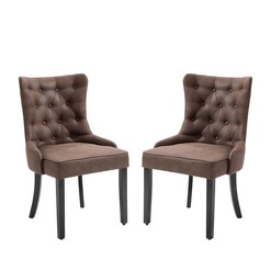 Picture of Set Of 2 Atlas Fabric Modern Dining Chair - Brown