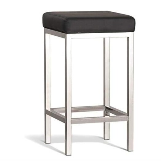 Picture of Set of 2 - Borgo Bar Stool 65cm - Polished Frame - Black Picture of Set of 2 - Borgo Bar Stool 65cm - Polished Frame - Black