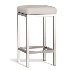 Picture of Set of 2 - Borgo Bar Stool 65cm - Polished Frame - Off White
