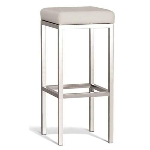Picture of Set of 2 - Borgo Bar Stool 75cm - Polished Frame - Off White Picture of Set of 2 - Borgo Bar Stool 75cm - Polished Frame - Off White