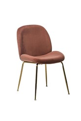 Picture of Set of 2 Casa Velvet Fabric Dining Chair - Gold Legs - Blush