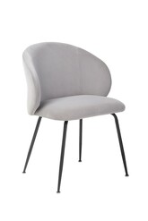Picture of Set of 2 Cayman Velvet Fabric Dining Chair - Black Metal Legs - Light Grey