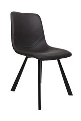 Picture of Set of 2 Cos Faux Leather Dining Chair - Black Metal Legs - Antique Black