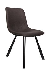Picture of Set of 2 Cos Faux Leather Dining Chair - Black Metal Legs - Antique Grey