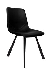 Picture of Set of 2 Cos Faux Leather Dining Chair - Black Metal Legs - Black