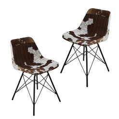 Picture of Set Of 2 Eames Replica Inspired Cozy Cowhide Dining Chair