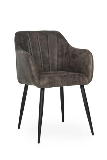 Picture of Set of 2 Estes Fabric Dining ArmChair - Chamois Grey Picture of Set of 2 Estes Fabric Dining ArmChair - Chamois Grey