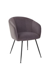 Picture of Set of 2 Finale Velvet Fabric Dining Chair - Black Metal Legs - Steel