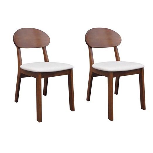 Picture of Set Of 2 Gary Fabric Wooden Cafe Kitchen Dining Chair - Walnut Picture of Set Of 2 Gary Fabric Wooden Cafe Kitchen Dining Chair - Walnut