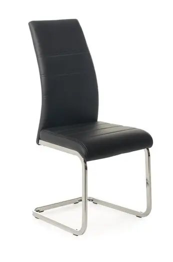 Picture of Set of 2 Giara Faux Leather Dining Chair Chrome Legs - Black Picture of Set of 2 Giara Faux Leather Dining Chair Chrome Legs - Black