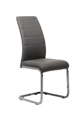 Picture of Set of 2 Giara Faux Leather Dining Chair Chrome Legs - Grey