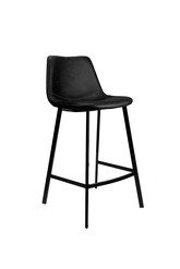 Picture of Set of 2 Gordon Faux Leather Bar Stool 66cm - Black Metal Legs - Black
