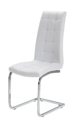 Picture of Set of 2 Hanson Faux Leather Dining Chair - Chrome Legs - White