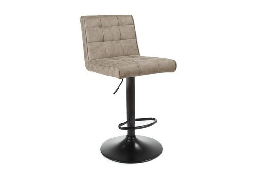 Picture of Set of 2 Hariz Fabric Bar Stool - Black Metal Legs - Brown Picture of Set of 2 Hariz Fabric Bar Stool - Black Metal Legs - Brown