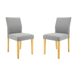 Picture of Set Of 2 Heyne Fabric Dining Chair Wooden Legs - Grey