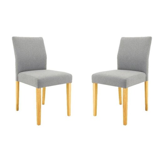 Picture of Set Of 2 Heyne Fabric Dining Chair Wooden Legs - Grey