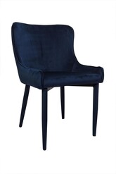 Picture of Set of 2 Juliet Velvet Fabric Dining Chair - Navy Blue