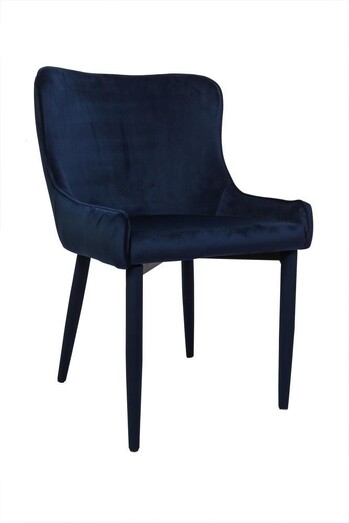 Picture of Set of 2 Juliet Velvet Fabric Dining Chair - Navy Blue Picture of Set of 2 Juliet Velvet Fabric Dining Chair - Navy Blue
