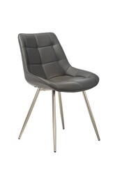 Picture of Set of 2 Karina Faux Leather Dining Chair - Brushed Steel - Grey