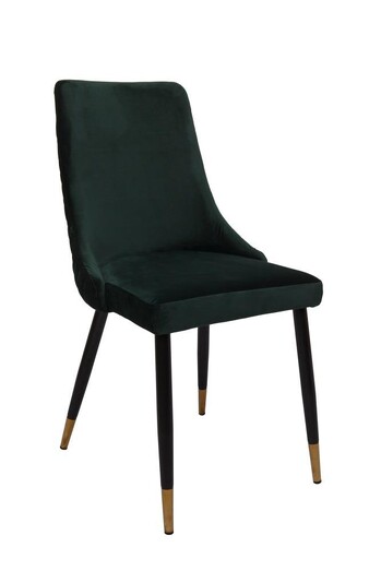 Picture of Set of 2 Kira Velvet Fabric Dining Chair Black Metal Legs - Emerald Picture of Set of 2 Kira Velvet Fabric Dining Chair Black Metal Legs - Emerald