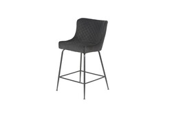Picture of Set of 2 Lesley Velvet Fabric Lesley Bar Stool 66cm - Black