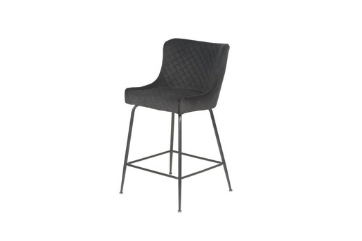 Picture of Set of 2 Lesley Velvet Fabric Lesley Bar Stool 66cm - Black Picture of Set of 2 Lesley Velvet Fabric Lesley Bar Stool 66cm - Black