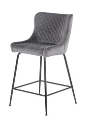 Picture of Set of 2 Lesley Velvet Fabric Lesley Bar Stool 66cm - Grey