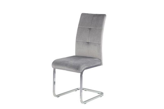 Picture of Set of 2 Lily Velvet Fabric Dining Chair Chrome Legs - Grey Picture of Set of 2 Lily Velvet Fabric Dining Chair Chrome Legs - Grey