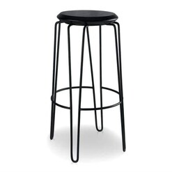 Picture of Set of 2 - Storo Bar Stool 75cm - Black Frame - Black Timber Seat