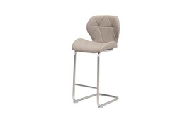 Picture of Set of 2 Terry Faux Leather Bar Stool 66cm - Brushed Stainless Legs - Cappuccino
