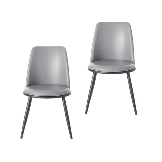 Picture of Set Of 2 Tobias Modern PU Leather Dining Chair - Grey & Black Picture of Set Of 2 Tobias Modern PU Leather Dining Chair - Grey & Black