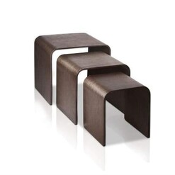 Picture of Set of 3 Wooden Coffee Table - Walnut