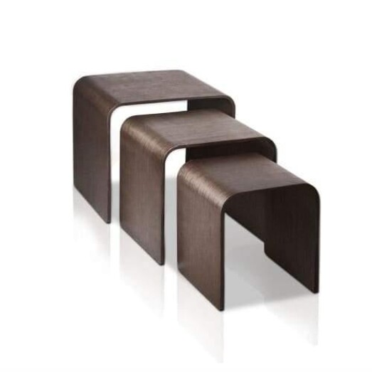 Picture of Set of 3 Wooden Coffee Table - Walnut