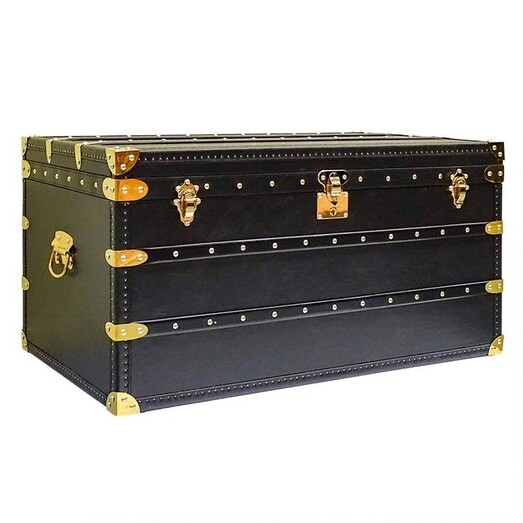 Picture of Seville Trunk Leather Belon Black Searles Homewares Picture of Seville Trunk Leather Belon Black Searles Homewares